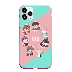 Чехол iPhone 11 Pro матовый BTS Boys, цвет: 3D-розовый