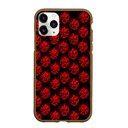 Чехол iPhone 11 Pro матовый Cyberpunk 2077: Samurai Pattern, цвет: 3D-коричневый