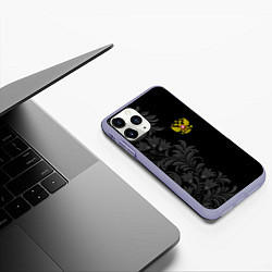 Чехол iPhone 11 Pro матовый Герб России и орнамент, цвет: 3D-светло-сиреневый — фото 2