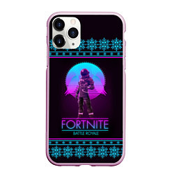 Чехол iPhone 11 Pro матовый Fortnite: Neon Battle, цвет: 3D-розовый