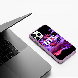 Чехол iPhone 11 Pro матовый BTS: Black & Pink, цвет: 3D-сиреневый — фото 2