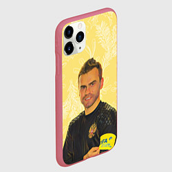 Чехол iPhone 11 Pro матовый Акинфеев за Россию, цвет: 3D-малиновый — фото 2