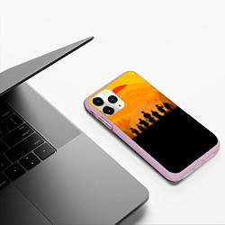 Чехол iPhone 11 Pro матовый Red Dead Redemption: Orange Sun, цвет: 3D-розовый — фото 2