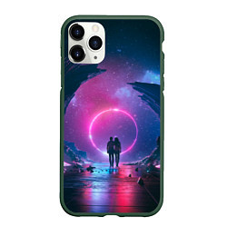 Чехол iPhone 11 Pro матовый Любовь в космосе