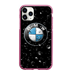 Чехол iPhone 11 Pro матовый BMW под Дождём, цвет: 3D-малиновый