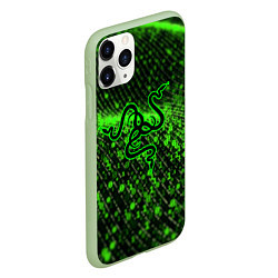 Чехол iPhone 11 Pro матовый RAZER: Snake Style, цвет: 3D-салатовый — фото 2