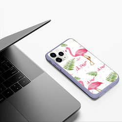 Чехол iPhone 11 Pro матовый Lil Peep: Pink Flamingo, цвет: 3D-светло-сиреневый — фото 2