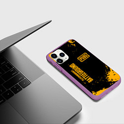 Чехол iPhone 11 Pro матовый PUBG: Black Fashion, цвет: 3D-фиолетовый — фото 2