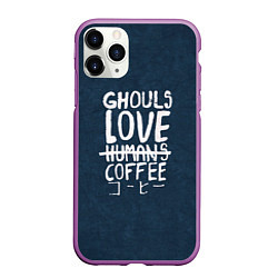 Чехол iPhone 11 Pro матовый Ghouls Love Coffee