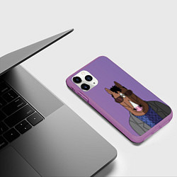 Чехол iPhone 11 Pro матовый Конь БоДжек, цвет: 3D-фиолетовый — фото 2