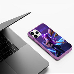 Чехол iPhone 11 Pro матовый KaiSa KDA, цвет: 3D-фиолетовый — фото 2