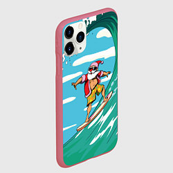 Чехол iPhone 11 Pro матовый Cool Santa, цвет: 3D-малиновый — фото 2