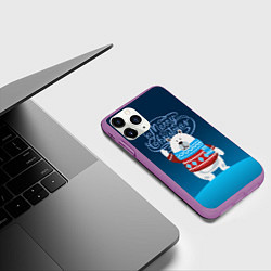 Чехол iPhone 11 Pro матовый Merry Christmas, цвет: 3D-фиолетовый — фото 2