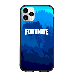 Чехол iPhone 11 Pro матовый Fortnite: Blue Forest, цвет: 3D-черный