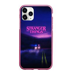 Чехол iPhone 11 Pro матовый Stranger Things: Neon Road, цвет: 3D-малиновый