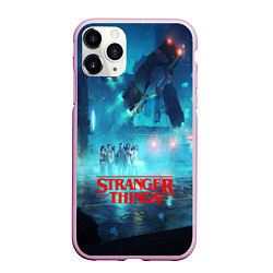 Чехол iPhone 11 Pro матовый Stranger Things: Space Light, цвет: 3D-розовый