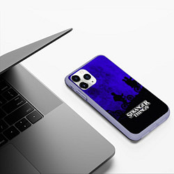 Чехол iPhone 11 Pro матовый Stranger Things: Moon Biker, цвет: 3D-светло-сиреневый — фото 2