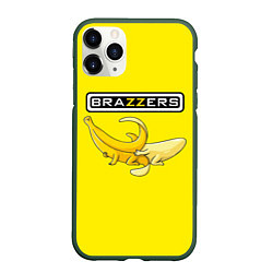 Чехол iPhone 11 Pro матовый Brazzers: Yellow Banana, цвет: 3D-темно-зеленый