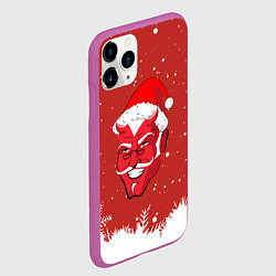 Чехол iPhone 11 Pro матовый Сатана Санта, цвет: 3D-фиолетовый — фото 2