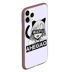 Чехол iPhone 11 Pro матовый Ahegao Waifu, цвет: 3D-коричневый — фото 2