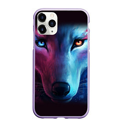 Чехол iPhone 11 Pro матовый Волчий взгляд, цвет: 3D-светло-сиреневый