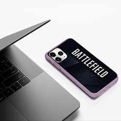 Чехол iPhone 11 Pro матовый BATTLEFIELD: Black Style, цвет: 3D-сиреневый — фото 2