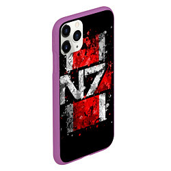 Чехол iPhone 11 Pro матовый Mass Effect N7, цвет: 3D-фиолетовый — фото 2