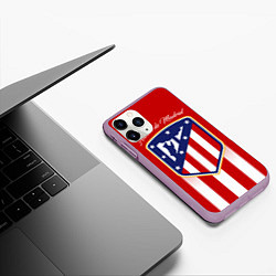 Чехол iPhone 11 Pro матовый ФК Атлетико Мадрид, цвет: 3D-сиреневый — фото 2