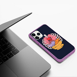 Чехол iPhone 11 Pro матовый Внутри меня котики, цвет: 3D-фиолетовый — фото 2