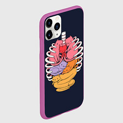 Чехол iPhone 11 Pro матовый Внутри меня котики, цвет: 3D-фиолетовый — фото 2