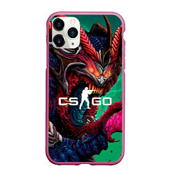 Чехол iPhone 11 Pro матовый CS GO hyper beast skin, цвет: 3D-малиновый