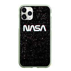 Чехол iPhone 11 Pro матовый NASA: Space Glitch, цвет: 3D-салатовый