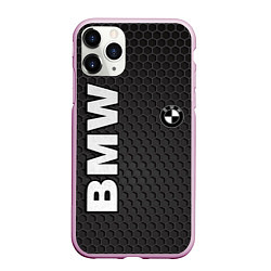 Чехол iPhone 11 Pro матовый BMW, цвет: 3D-розовый