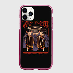 Чехол iPhone 11 Pro матовый Worship Coffee, цвет: 3D-малиновый