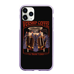 Чехол iPhone 11 Pro матовый Worship Coffee, цвет: 3D-светло-сиреневый