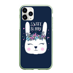 Чехол iPhone 11 Pro матовый Sweet Bunny, цвет: 3D-салатовый