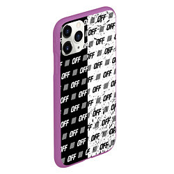 Чехол iPhone 11 Pro матовый Off-White: Black & White, цвет: 3D-фиолетовый — фото 2