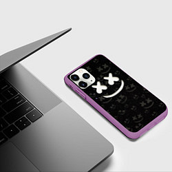 Чехол iPhone 11 Pro матовый Marshmello Cosmos pattern, цвет: 3D-фиолетовый — фото 2