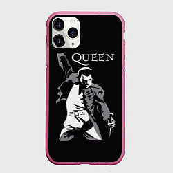 Чехол iPhone 11 Pro матовый Queen Star, цвет: 3D-малиновый
