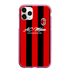 Чехол iPhone 11 Pro матовый AC Milan, цвет: 3D-малиновый
