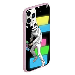 Чехол iPhone 11 Pro матовый Marshmello 80's, цвет: 3D-розовый — фото 2