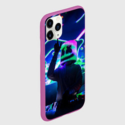Чехол iPhone 11 Pro матовый Marshmello: Neon DJ, цвет: 3D-фиолетовый — фото 2
