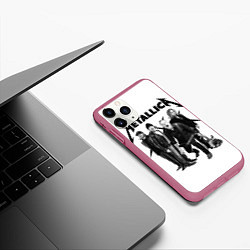 Чехол iPhone 11 Pro матовый Metallica, цвет: 3D-малиновый — фото 2