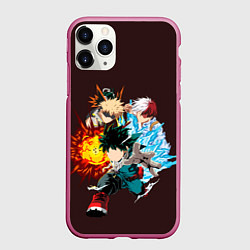 Чехол iPhone 11 Pro матовый Моя Геройская Академия, цвет: 3D-малиновый