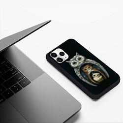 Чехол iPhone 11 Pro матовый Сова-матрешка, цвет: 3D-черный — фото 2