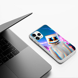 Чехол iPhone 11 Pro матовый Marshmello: Glitch Effect, цвет: 3D-белый — фото 2