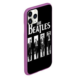 Чехол iPhone 11 Pro матовый The Beatles: Black Side, цвет: 3D-фиолетовый — фото 2