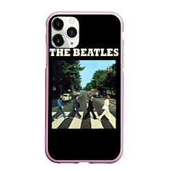 Чехол iPhone 11 Pro матовый The Beatles: Abbey Road, цвет: 3D-розовый