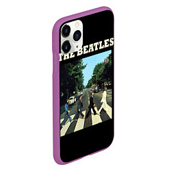 Чехол iPhone 11 Pro матовый The Beatles: Abbey Road, цвет: 3D-фиолетовый — фото 2