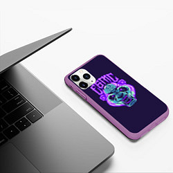 Чехол iPhone 11 Pro матовый Evil Panda, цвет: 3D-фиолетовый — фото 2